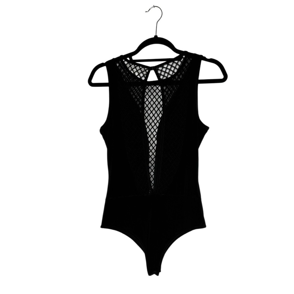 Allure Fashion Black Sleeveless
Bodysuit‎ Mesh Cutout Snap
Closure Sz S - Picture 2 of 7